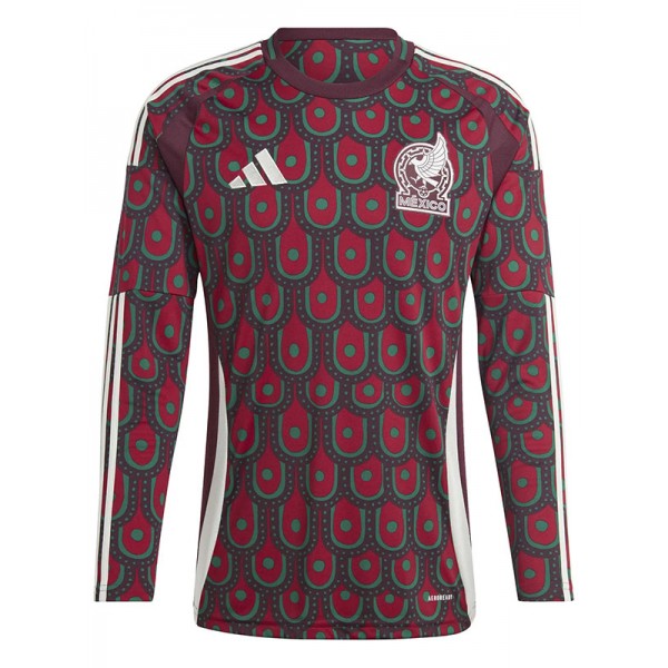 Mexico home long sleeve jersey soccer uniform men's first football kit tops sports shirt 2024-2025